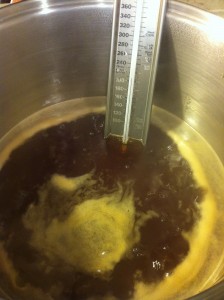 Cooking the jelly.