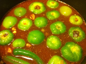 Adding the broth.
