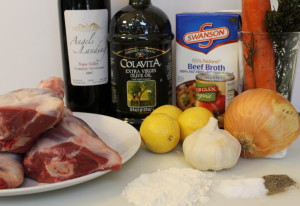 The ingredients for the Ossobuco.
