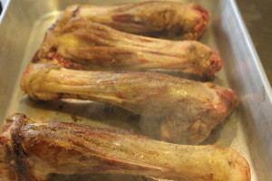 Browning the shanks. Do this in batches if you need to; don't crowd the pan or the shanks will steam and not brown.