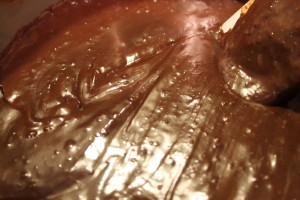 You just want to heat the ingredients until the choclate is melted and the mixture is smooth. You don't want the fudge to become too hot or take a chance on the chocolate scorching.